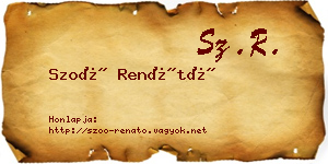 Szoó Renátó névjegykártya